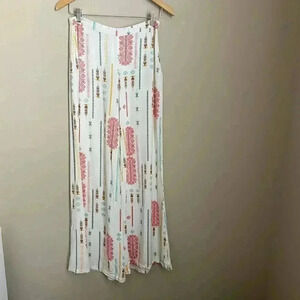 Jack Tribal Print Wide Leg Pants‎ White Size 2